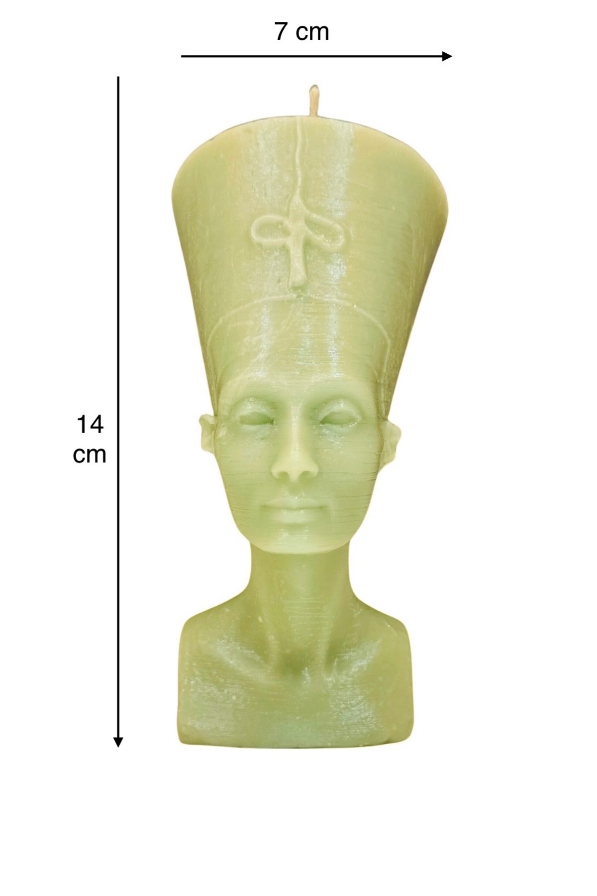Nefertiti Dekoratif Antik Mısır Büst Mum YEŞİL
